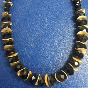 *Black and gold handmade necklace & bracelet